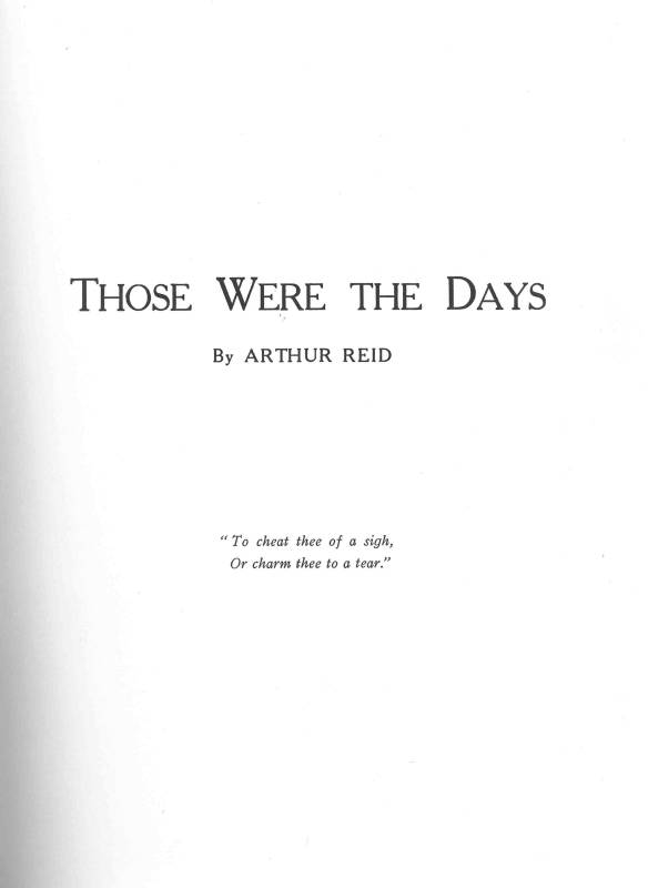 Those Were The Days by Arthur Reid